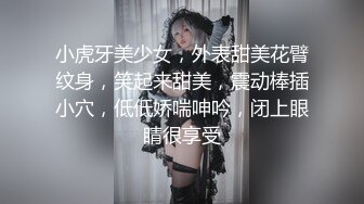 小虎牙美少女，外表甜美花臂纹身，笑起来甜美，震动棒插小穴，低低娇喘呻吟，闭上眼睛很享受