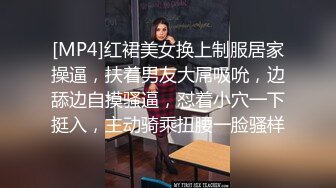 [MP4]红裙美女换上制服居家操逼，扶着男友大屌吸吮，边舔边自摸骚逼，怼着小穴一下挺入，主动骑乘扭腰一脸骚样